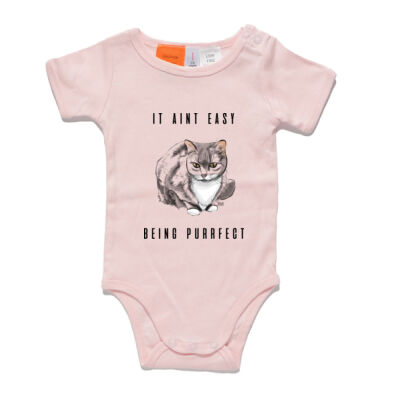 It ain't easy being purrrfect baby onesie! Thumbnail