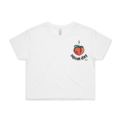 I peach squat day - Women's Crop Tee Thumbnail