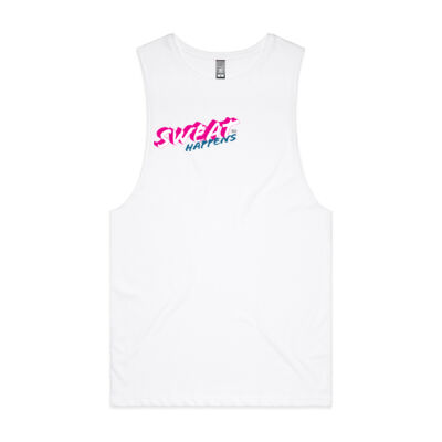 Sweat Happens Pink Text Unisex Muscle Tee Thumbnail
