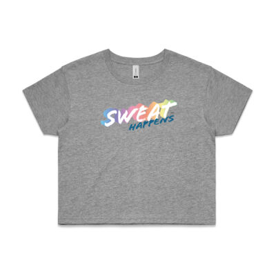 Sweat Happens Rainbow Women's Cropped T-Shirt Thumbnail